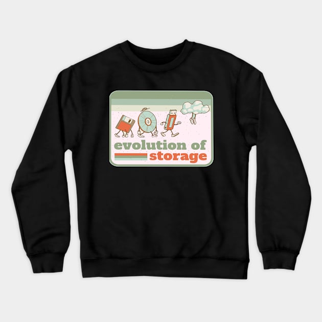 Funny Computer Cloud Storage Evolution Crewneck Sweatshirt by EdStark